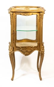 An Early 20th century French Gold Painted Vitrine
