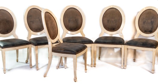 Six Louis XVI Style Dining Chairs