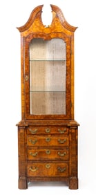 Early 19 C Continental Burl Wood Storage Cabinet