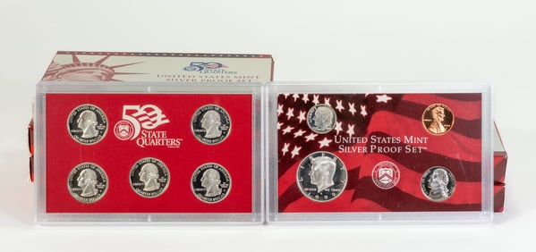 Seven (7) US States Mint Silver Proof Sets