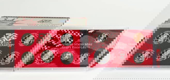 Seven (7) US States Mint Silver Proof Sets: Seven (7) US States Mint Silver Proof Sets: 1999, 2000, 2001, 2002, 2003, two(2) 2004