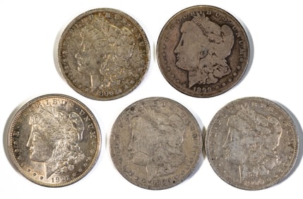 Five (5) Morgan Silver Dollars