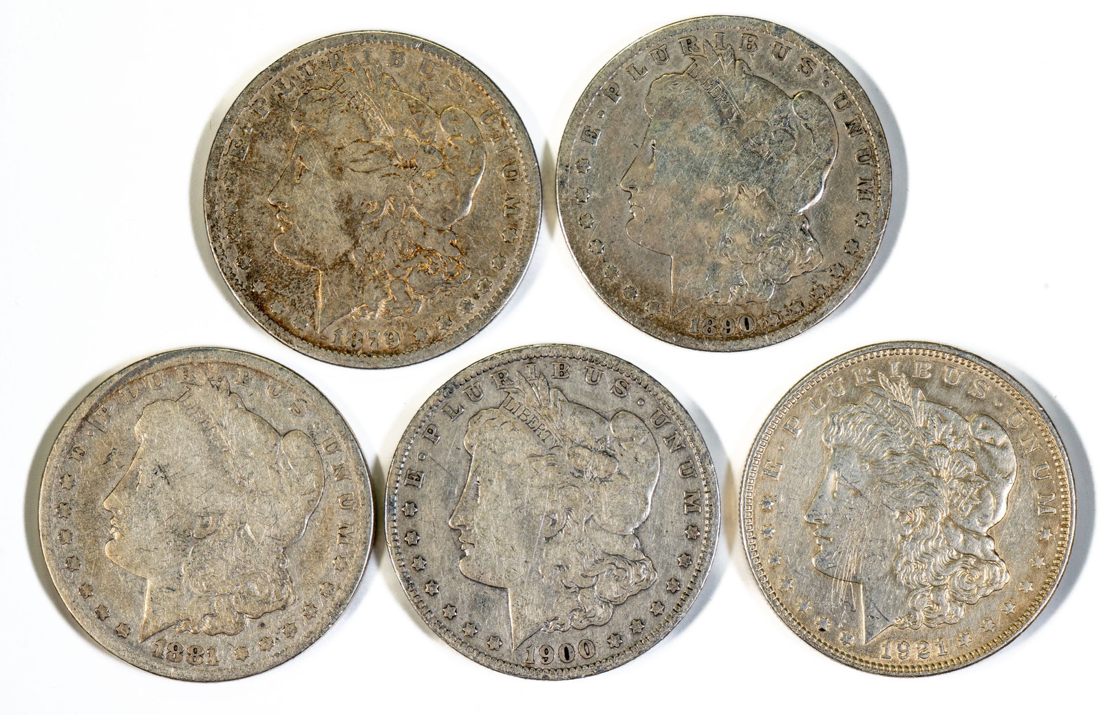 Five (5) Morgan Silver Dollars (1 of 2)