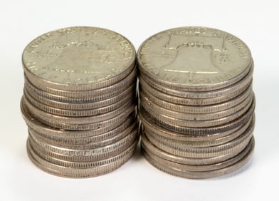Thirty (30) Franklin Half Dollars $15 Face Value