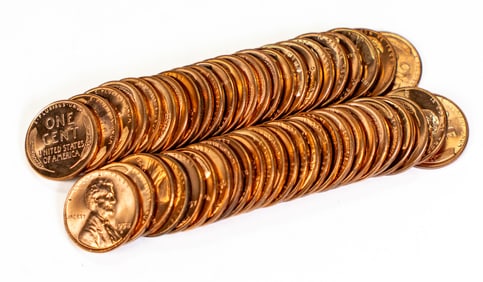 Fifty (50) 1958 Wheat Pennies Error AU