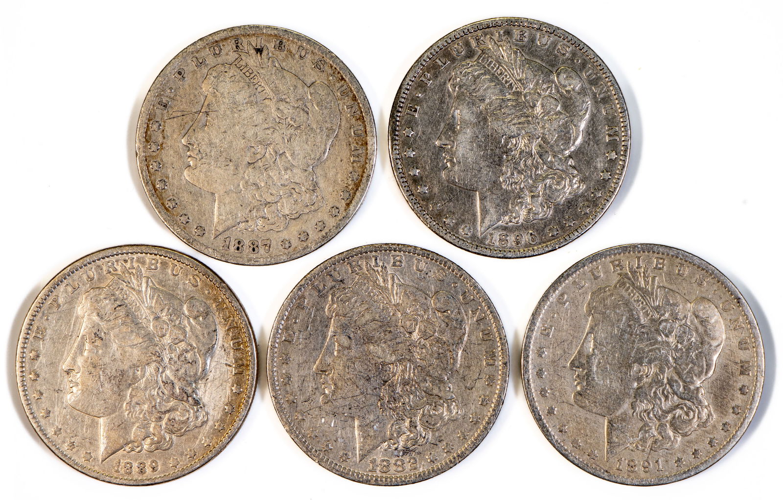 Five (5) Morgan Silver Dollars (1 of 2)
