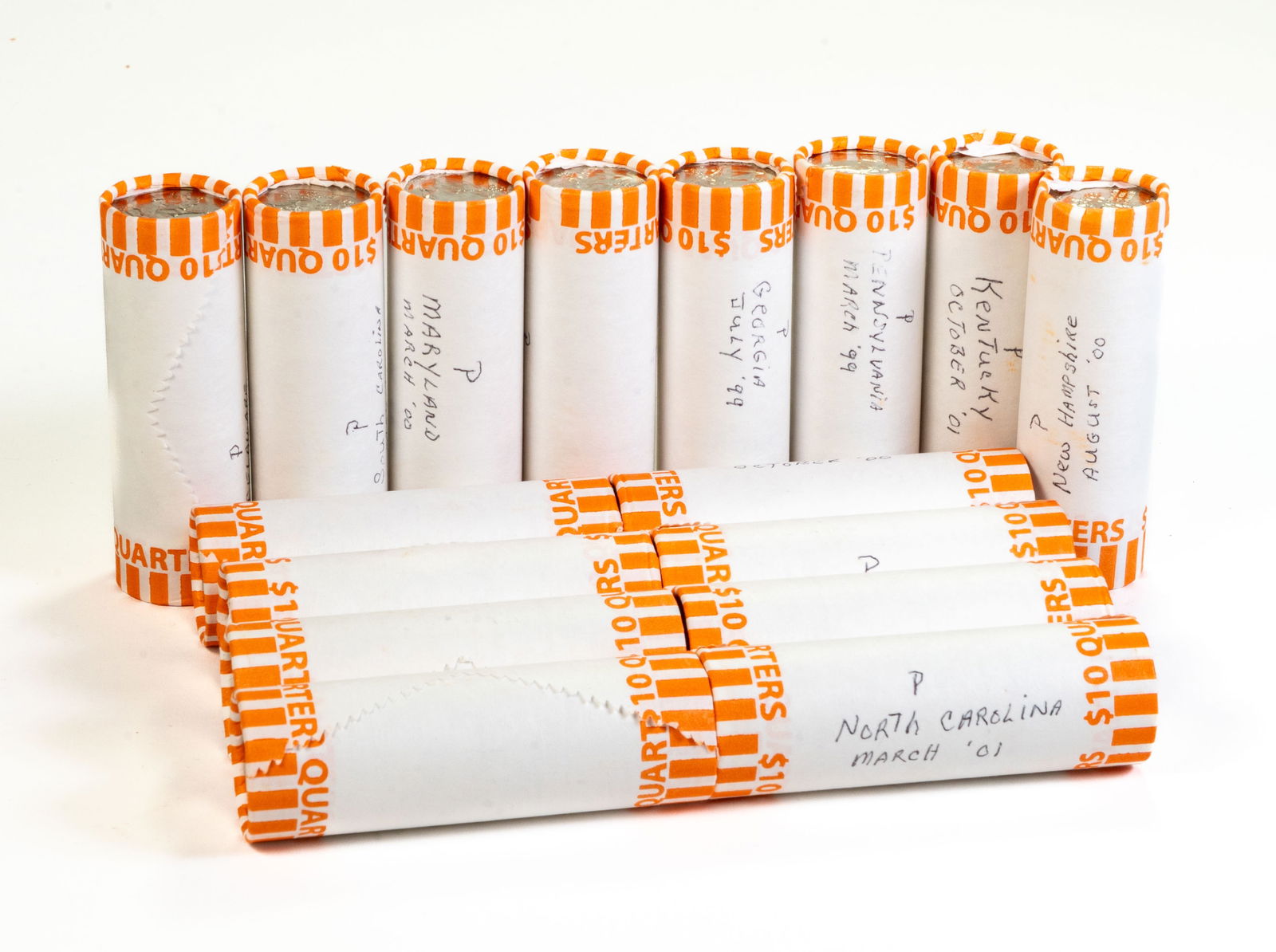 Sixteen (16) Bank Rolls State Quarters (1 of 2)