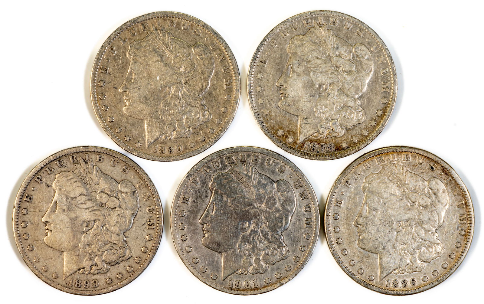 Five (5) Morgan Silver Dollars (1 of 2)