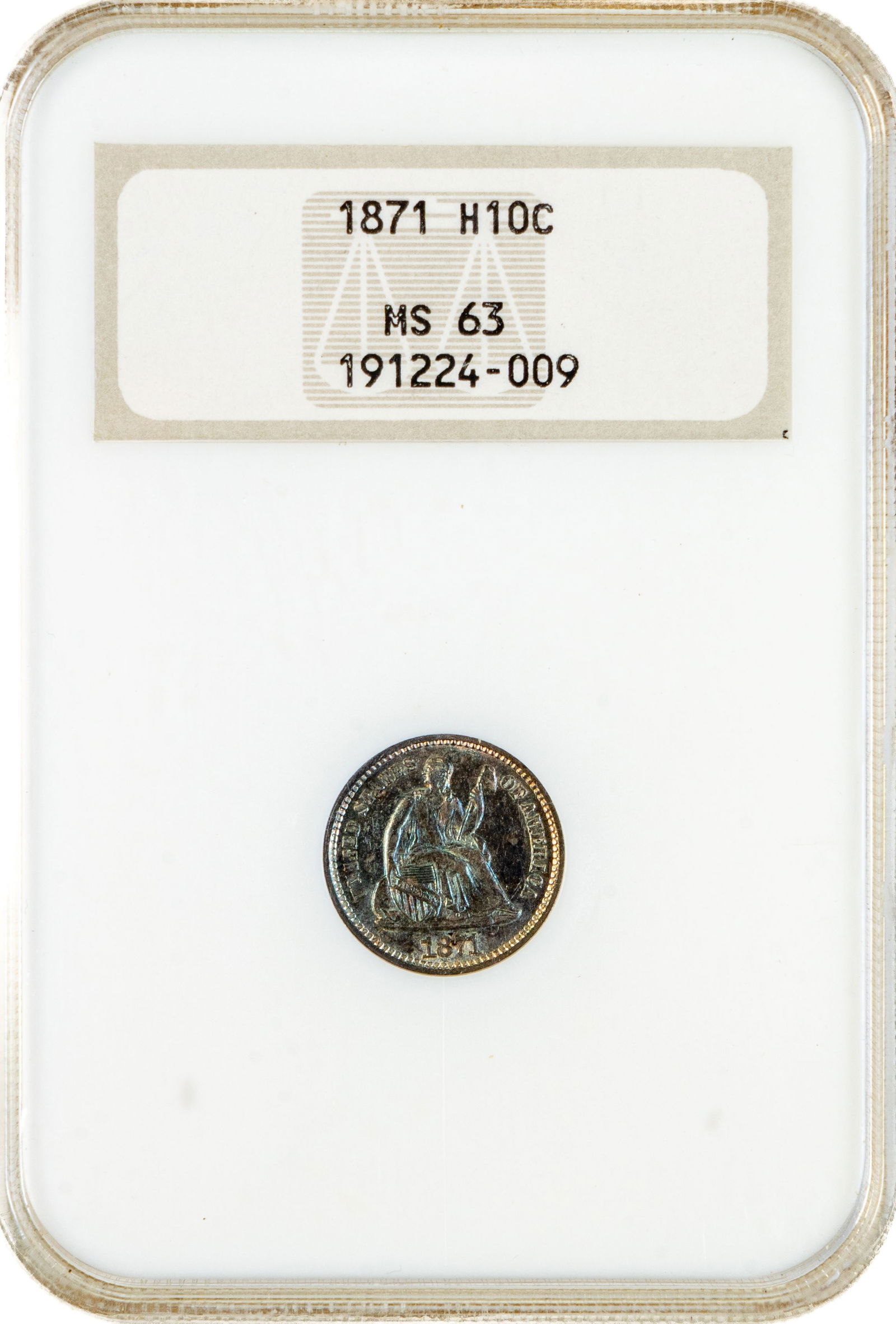 1871 Liberty Seated Half Dime Graded NGC MS 63 (1 of 2)