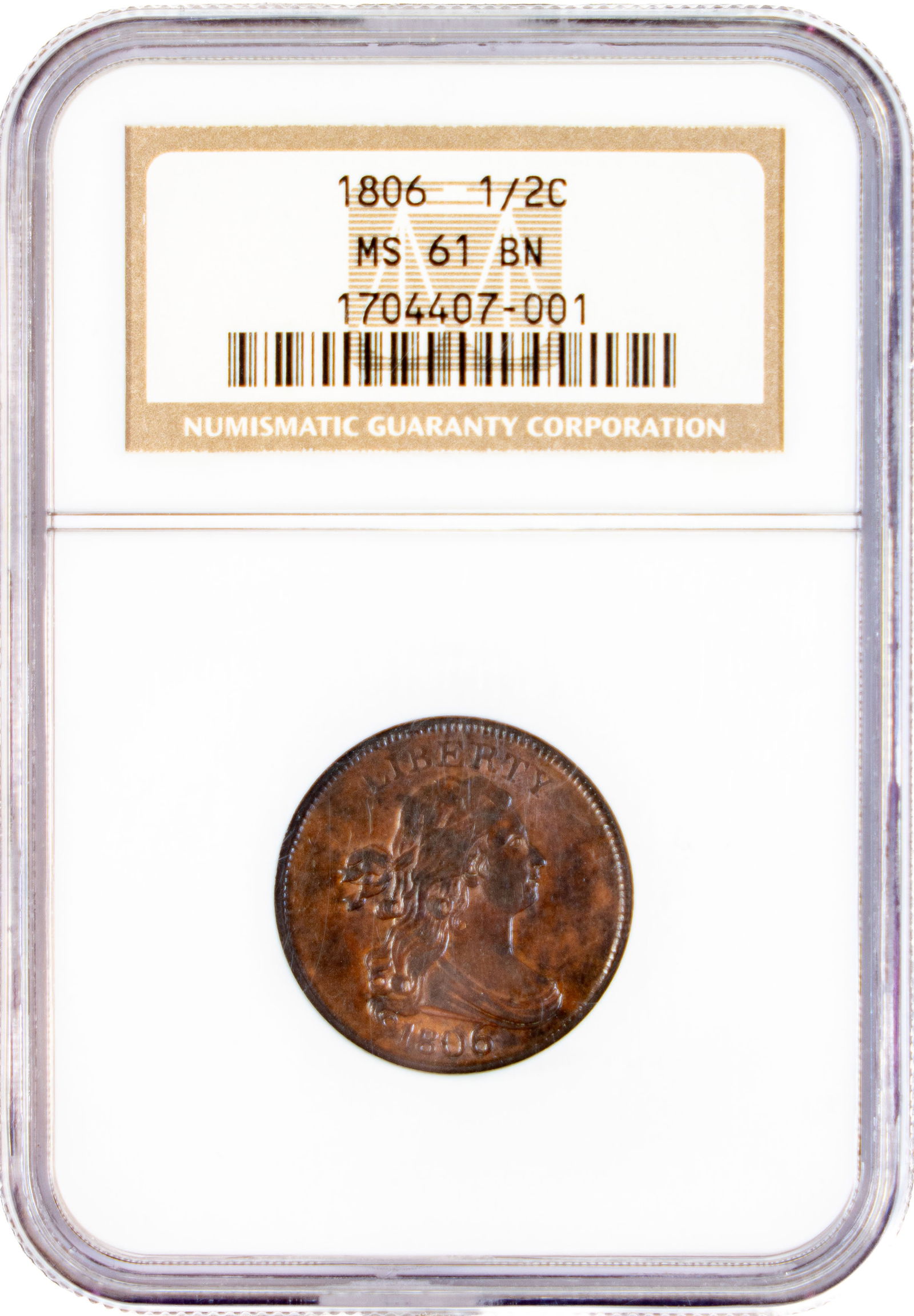 1806 1/2 Cent Large w/Stems NGC MS 61 BN (1 of 2)