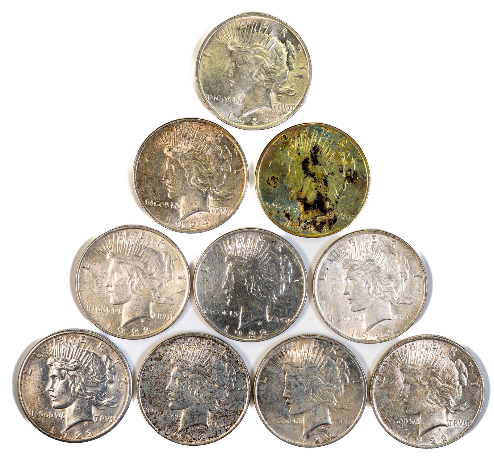 Ten (10) Liberty Peace Silver Dollars (1 of 2)