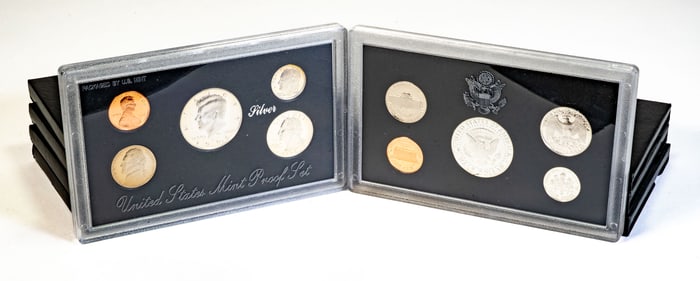 Nine (9) US Mint Silver Proof Sets