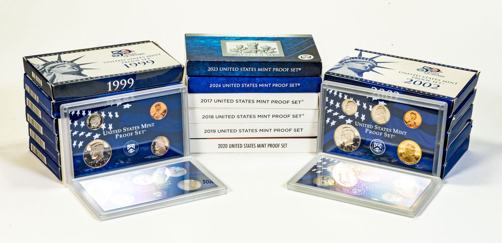 Seventeen (17) US Mint Proof Sets 1999-2024 multiples (1 of 4)