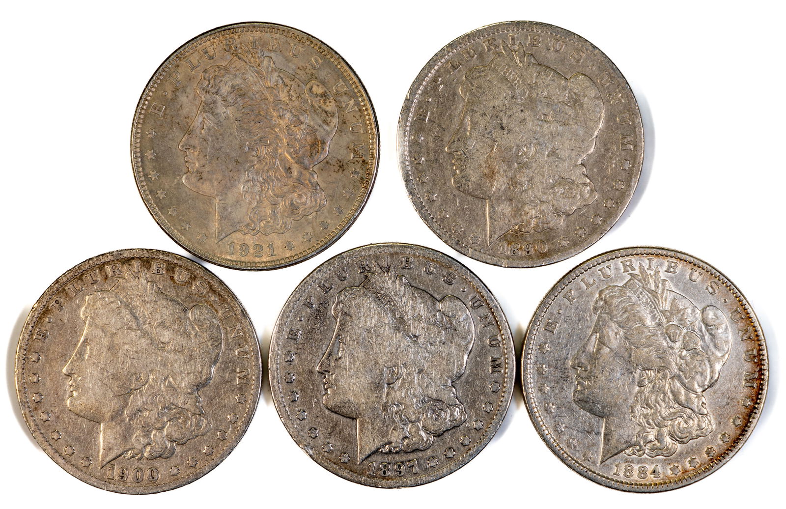 Five (5) Morgan Silver Dollars (1 of 2)