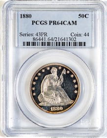 1880 Seated Liberty Half Dollar PCGS PR64CAM