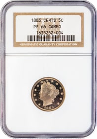 1883 Liberty Nickel graded NGC PF 66 CAMEO