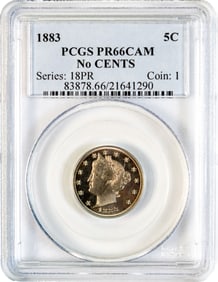 1883 Liberty Head Nickel No Cents Graded PCGS PR66CAM