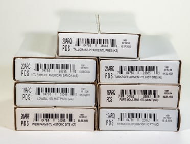 Seven (7) Boxes Bank Rolled PDS Quarters America National Parks $210 Face Value