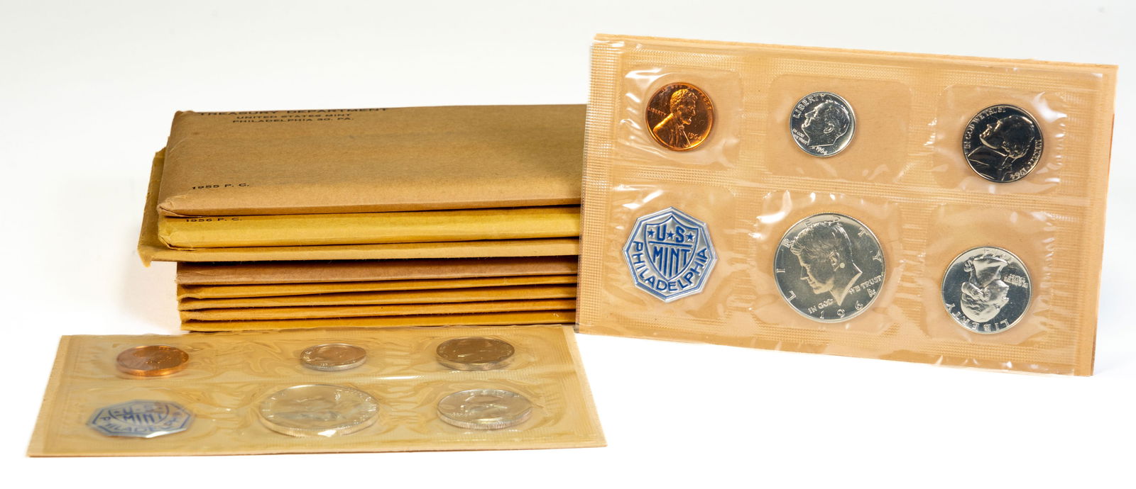 Ten (10) US Mint Sets 1956-1964 Original Envelopes (1 of 3)