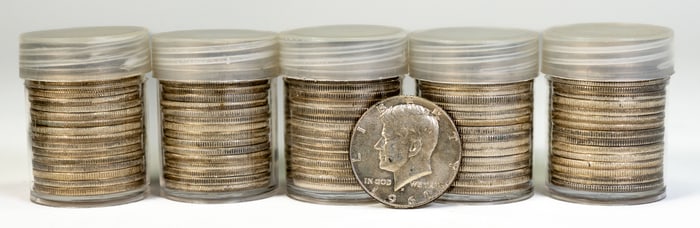 One Hundred One (101) Kennedy Half Dollars 40% Silver