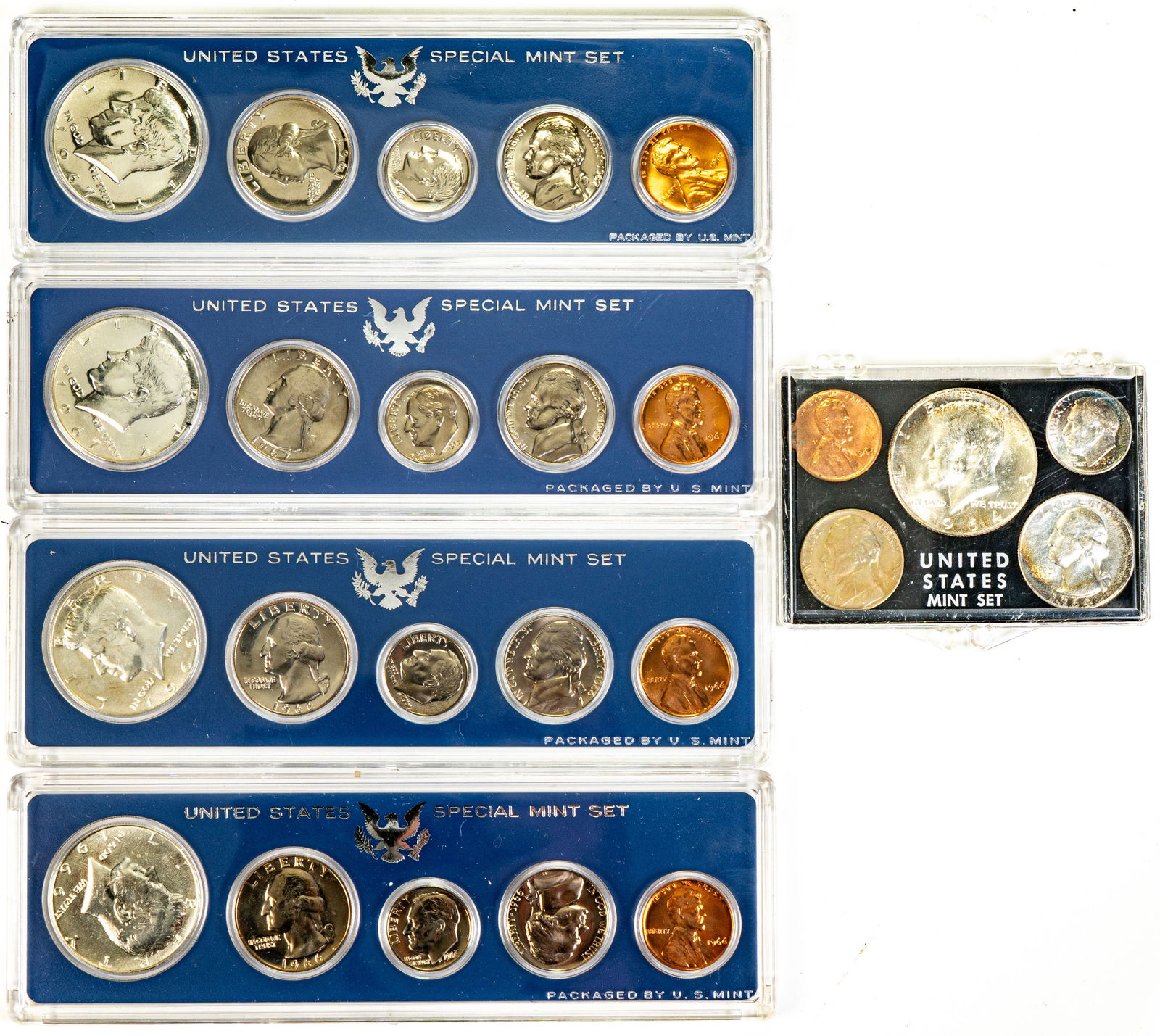 Five (5) US Mint Sets 1964, 1966, 1967 (1 of 4)