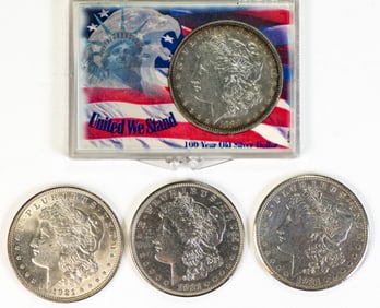 Four (4) Morgan Silver Dollars