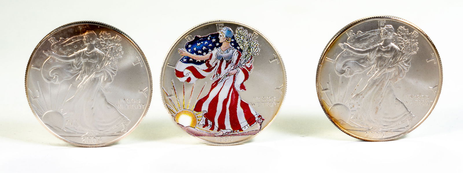 Three (3)  Silver American  Eagle One Ounce Coins (1 of 4)