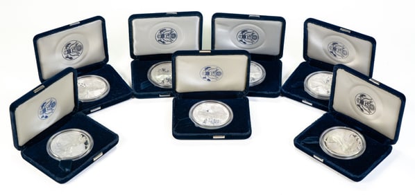 Seven (7) US American Eagle One Ounce Proof Silver Coins
