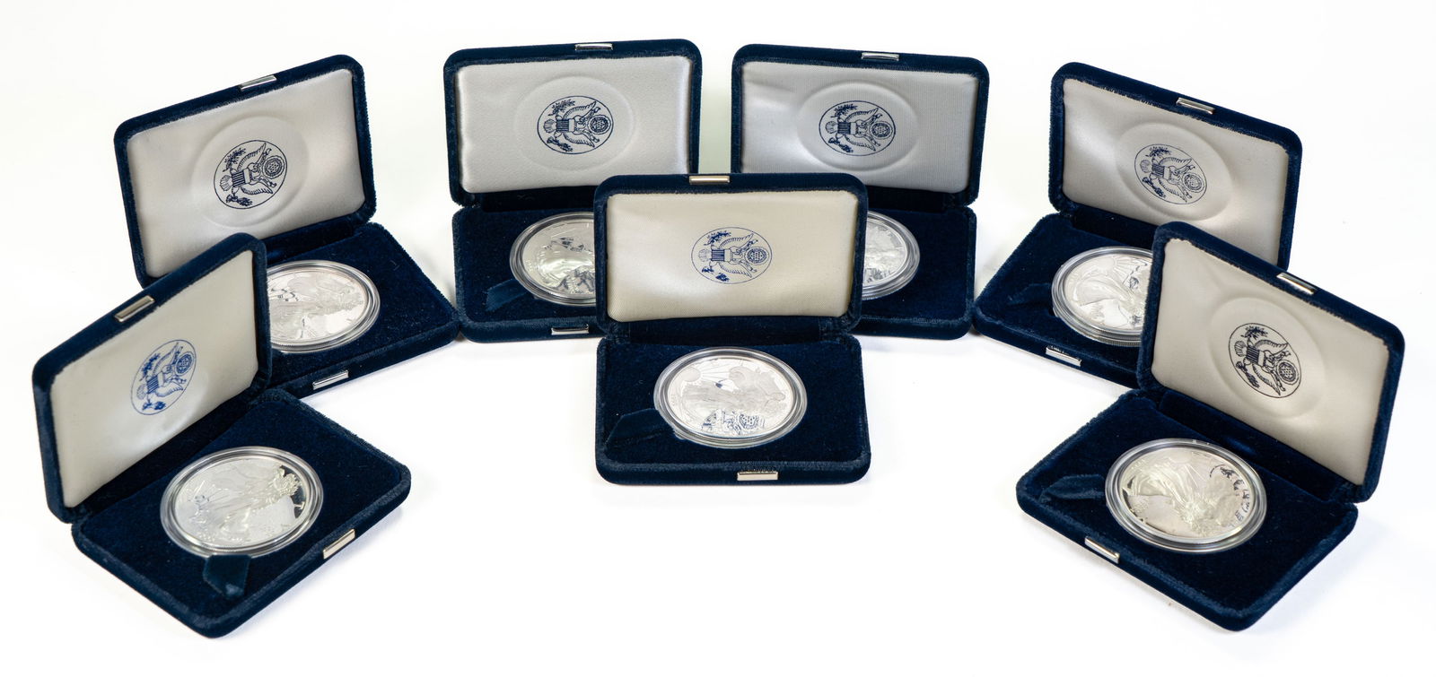 Seven (7) US American Eagle One Ounce Proof Silver Coins (1 of 4)