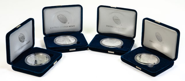 Four (4) US Mint American Eagle One Ounce Silver Proof Coins