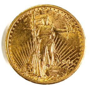 US St Gaudens $20 Gold Coin 1911 S