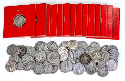 Seventy-Seven (77) Unchecked Mercury Dimes $7.70 Face Value