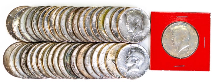 Forty-Five (45) Kennedy Half Dollars 40% Silver