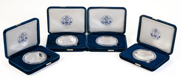 Four (4) US American Eagle One Ounce Silver Proofs