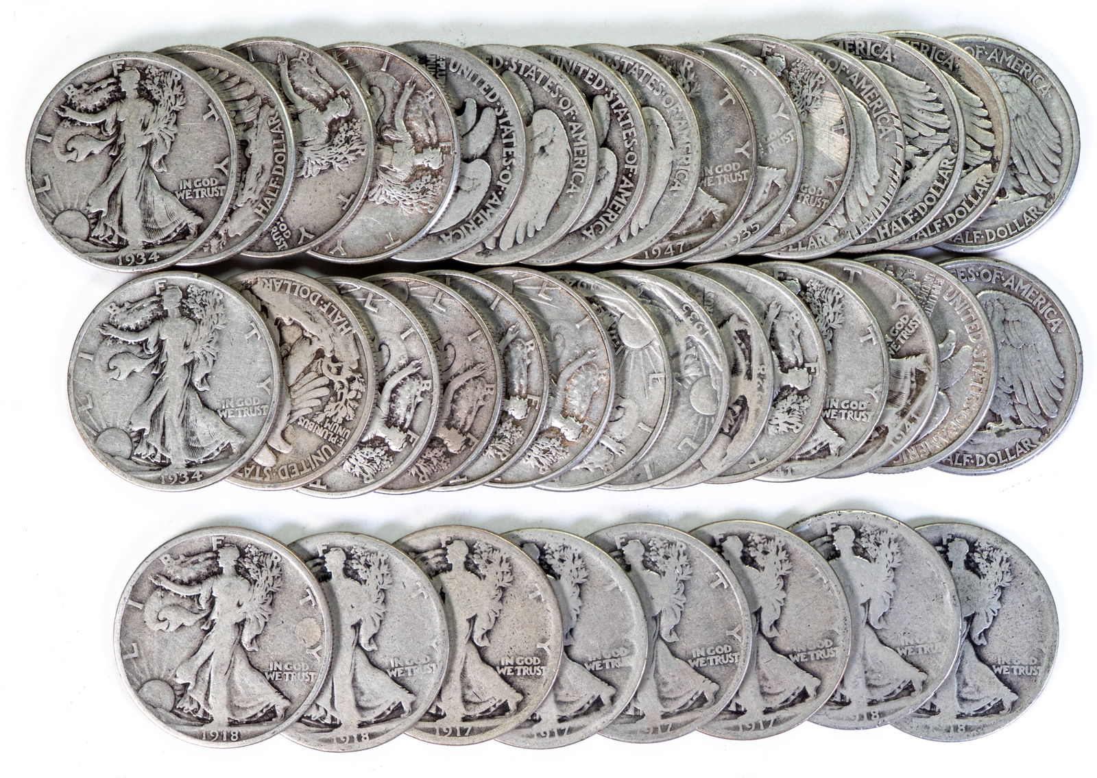 Thirty-Seven (37) US Walking Liberty Half Dollars (1 of 3)