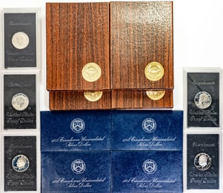 Thirteen (13) Eisenhower Proof & Unc Silver Dollars