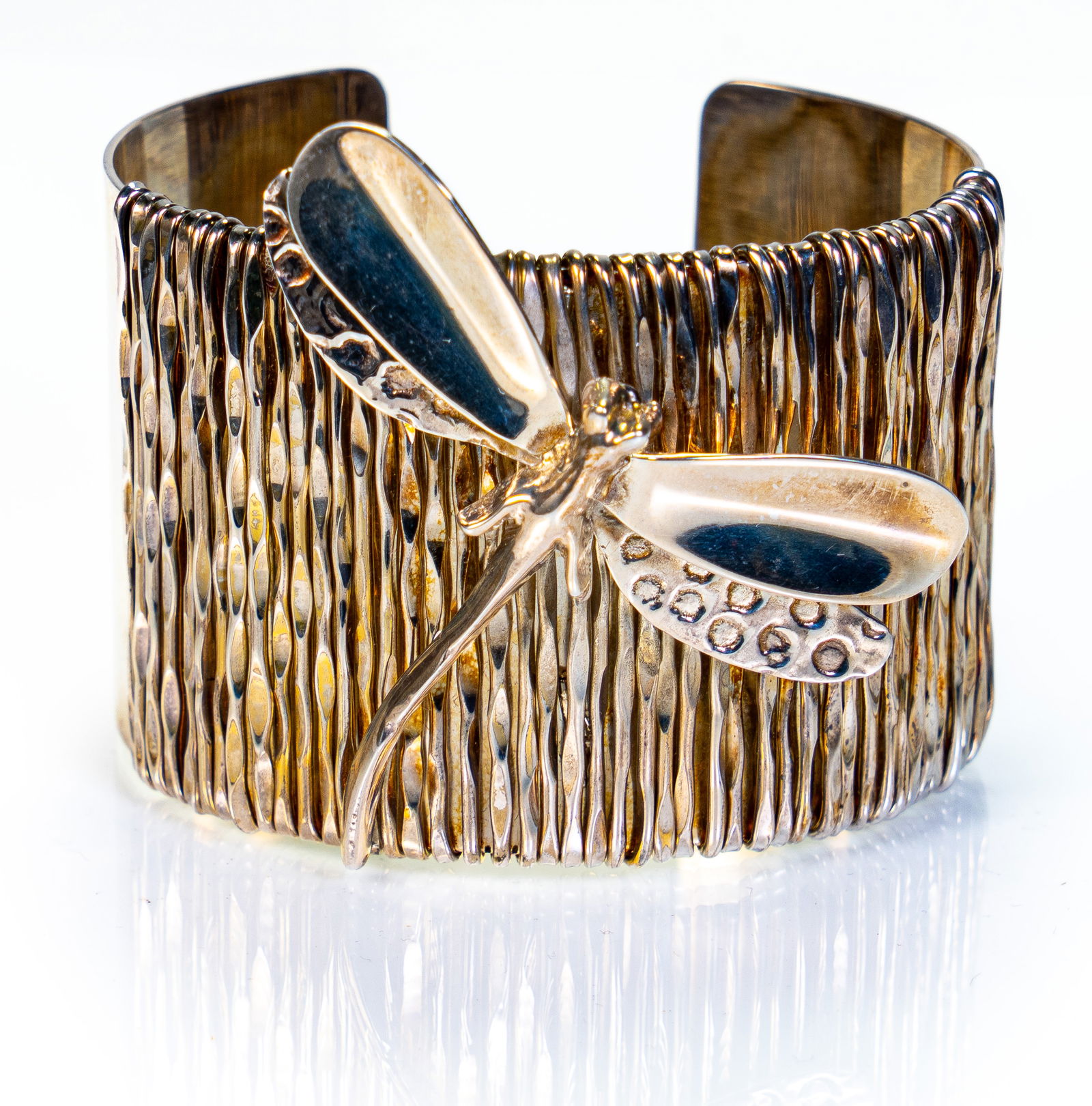 Italian Sterling Silver Dragonfly Cuff Bracelet (1 of 5)