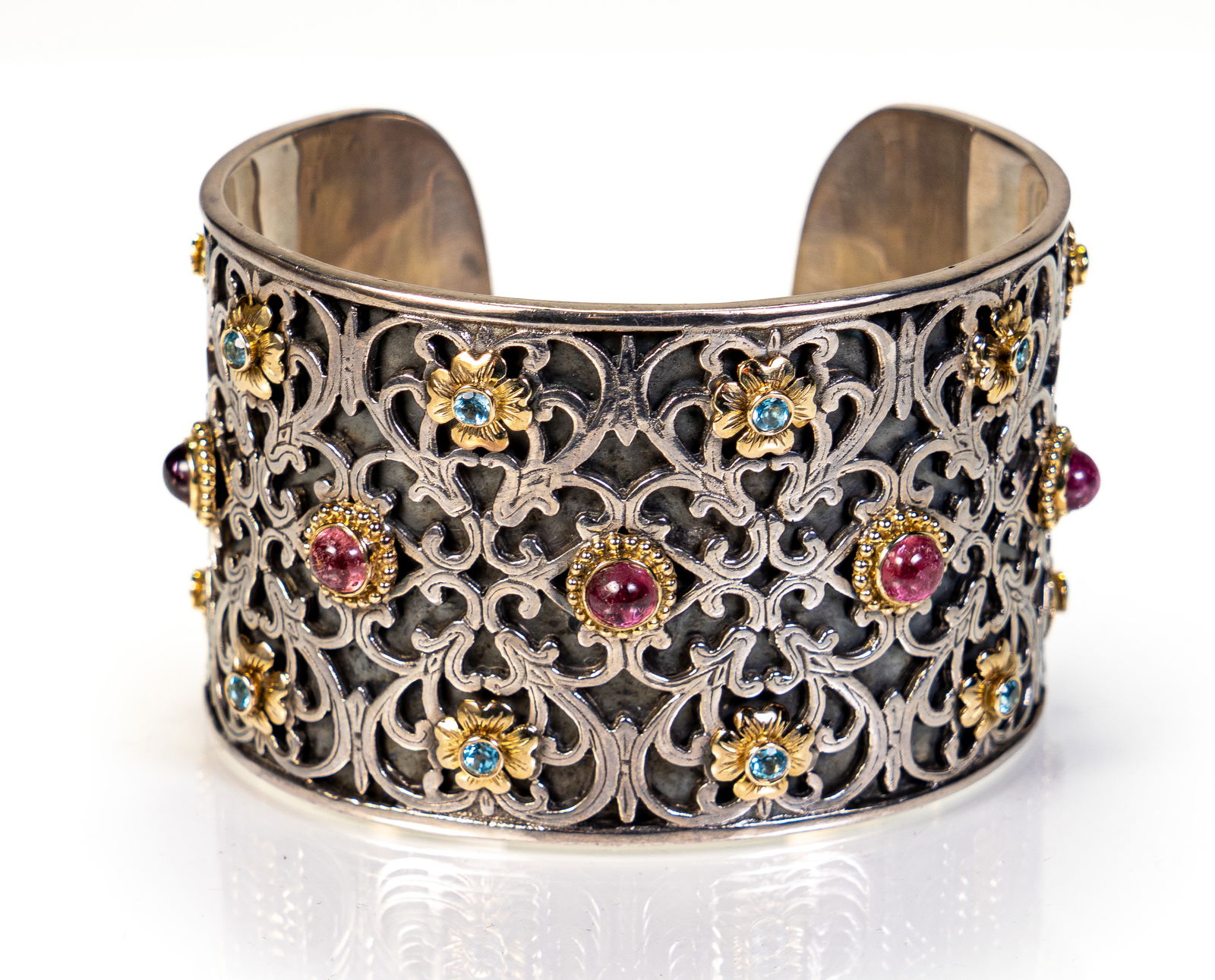 Konstantino 18k Gold, Sterling Silver & Tourmalines Cuff Bracelet (1 of 8)