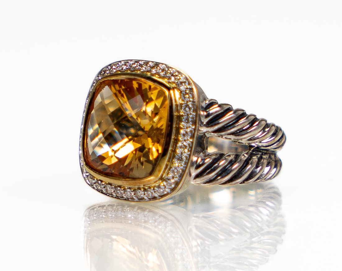 David Yurman 18k Gold & Sterling Silver Citrine Ring (1 of 5)