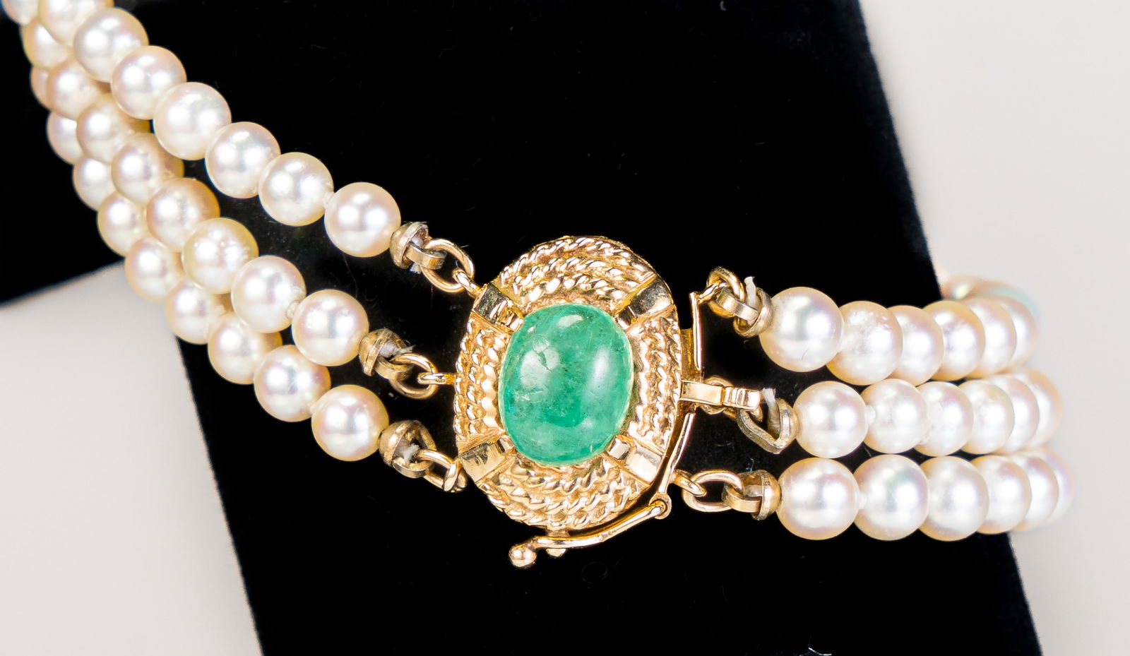 14k Gold Three Strand Pearl Bracelet (1 of 6)