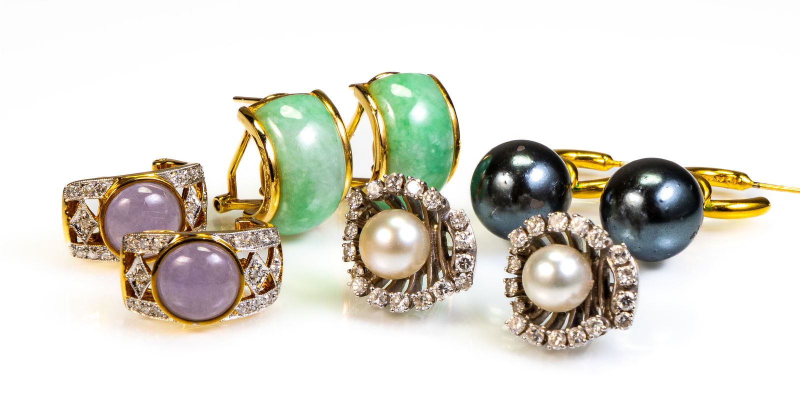 Four (4) Pair of 14k Gold Earrings (1 of 7)