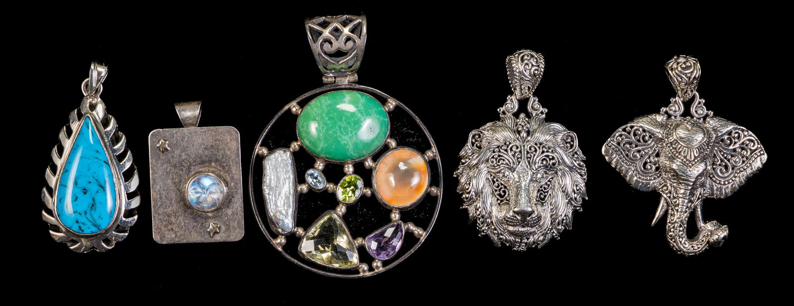 Five (5) Sterling Silver Pendants (1 of 2)
