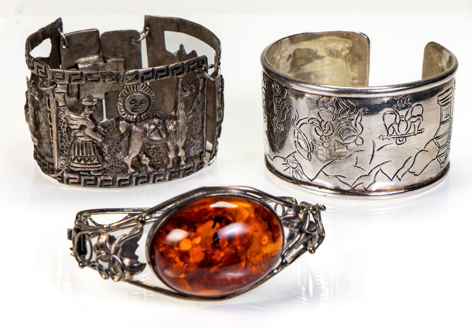 Three (3) Sterling Silver Bracelets (1 of 8)