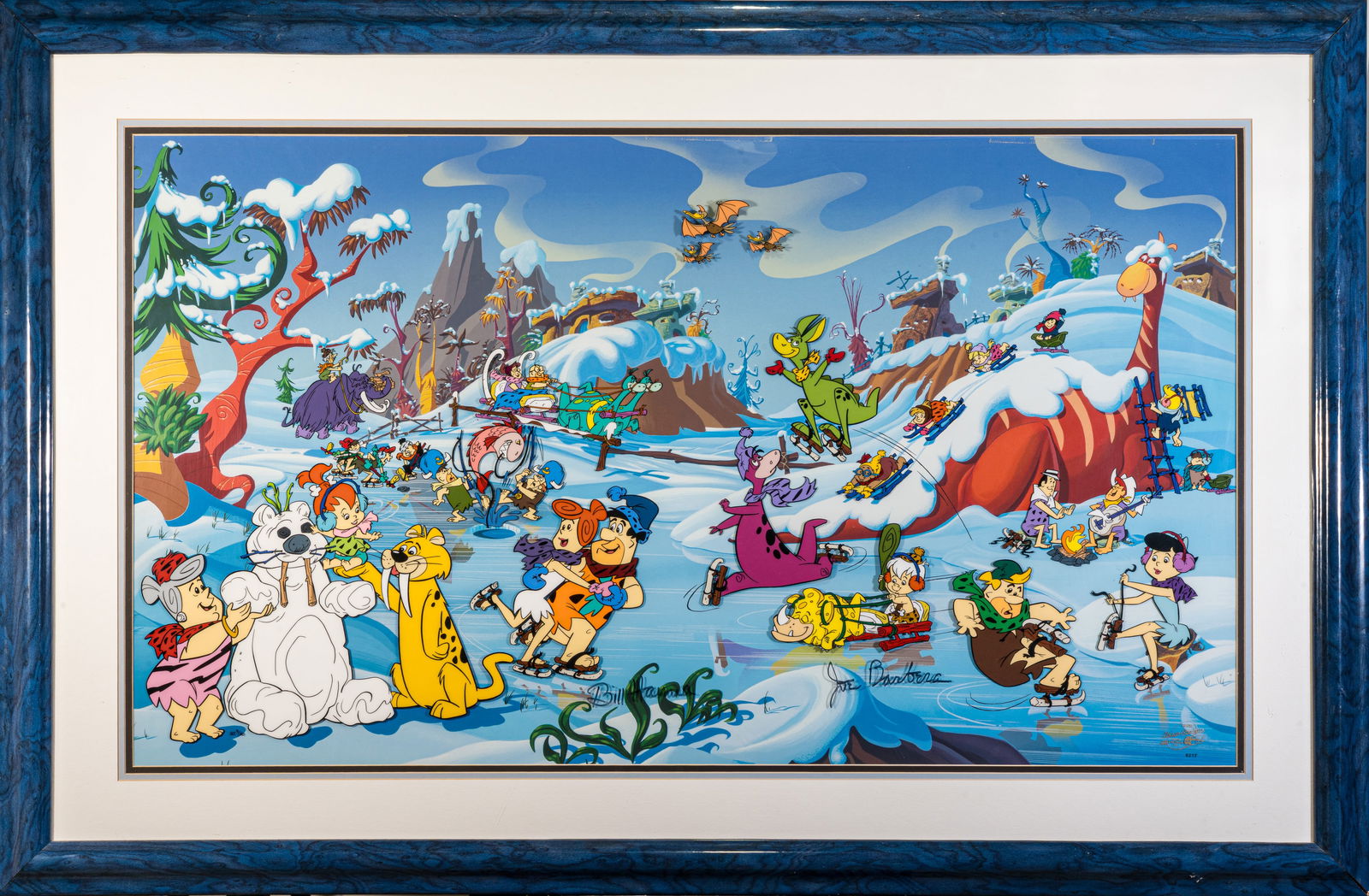 Hanna Barbera Signed Sericel "Winter in Bedrock" HC  4/40 (1 of 8)