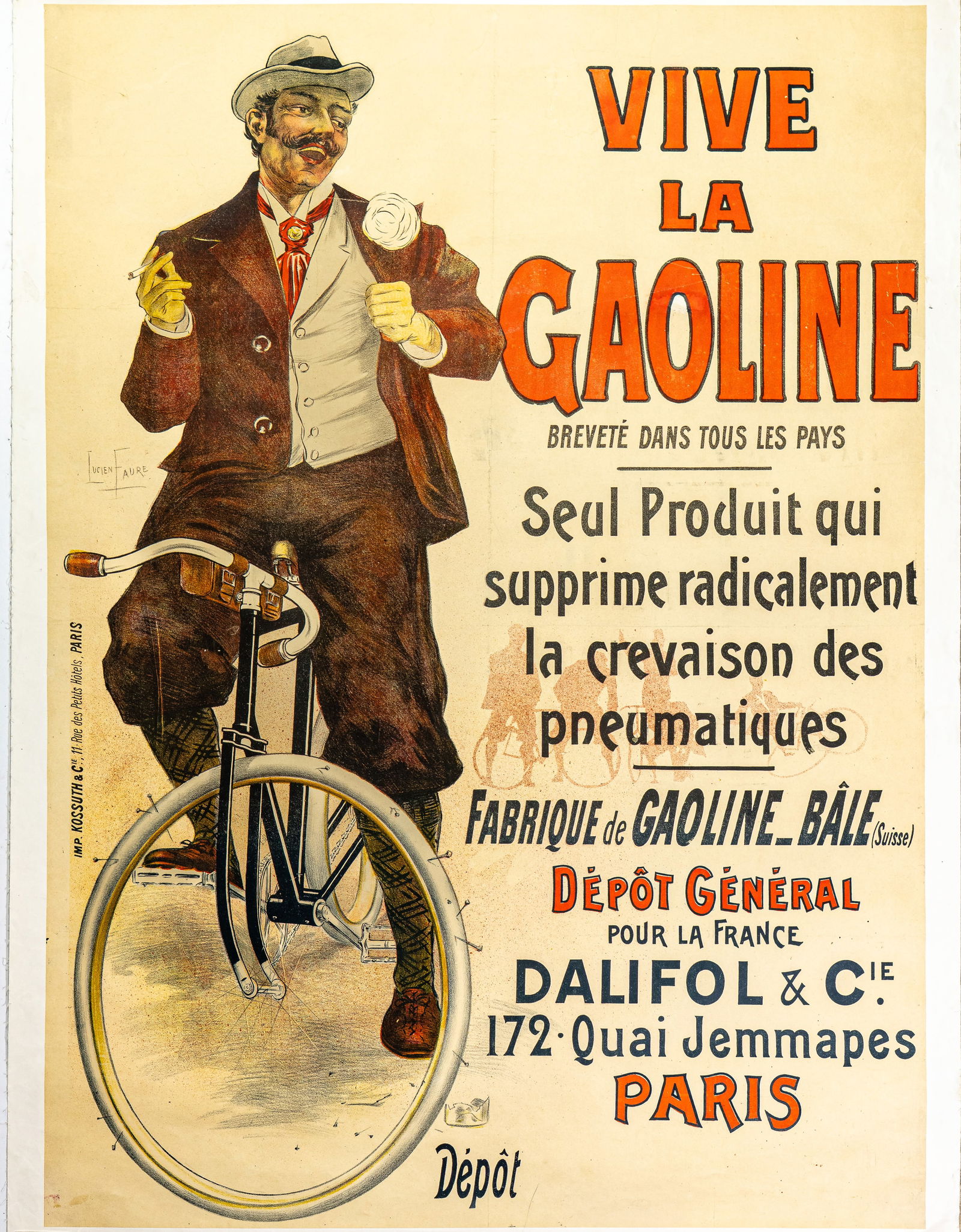 Vintage French Vive la Gaoline Advertising poster (1 of 6)
