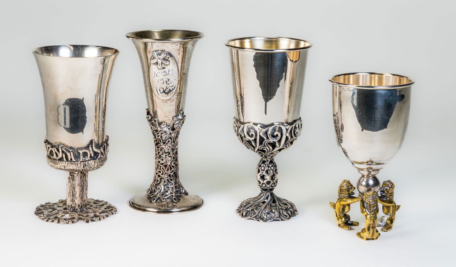 Four (4) Sterling Silver Kiddush Cups (1 of 7)