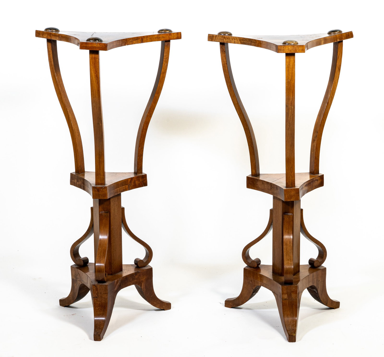 Pair Gustav Knauer Biedermeier Style Walnut Pedestals (1 of 17)
