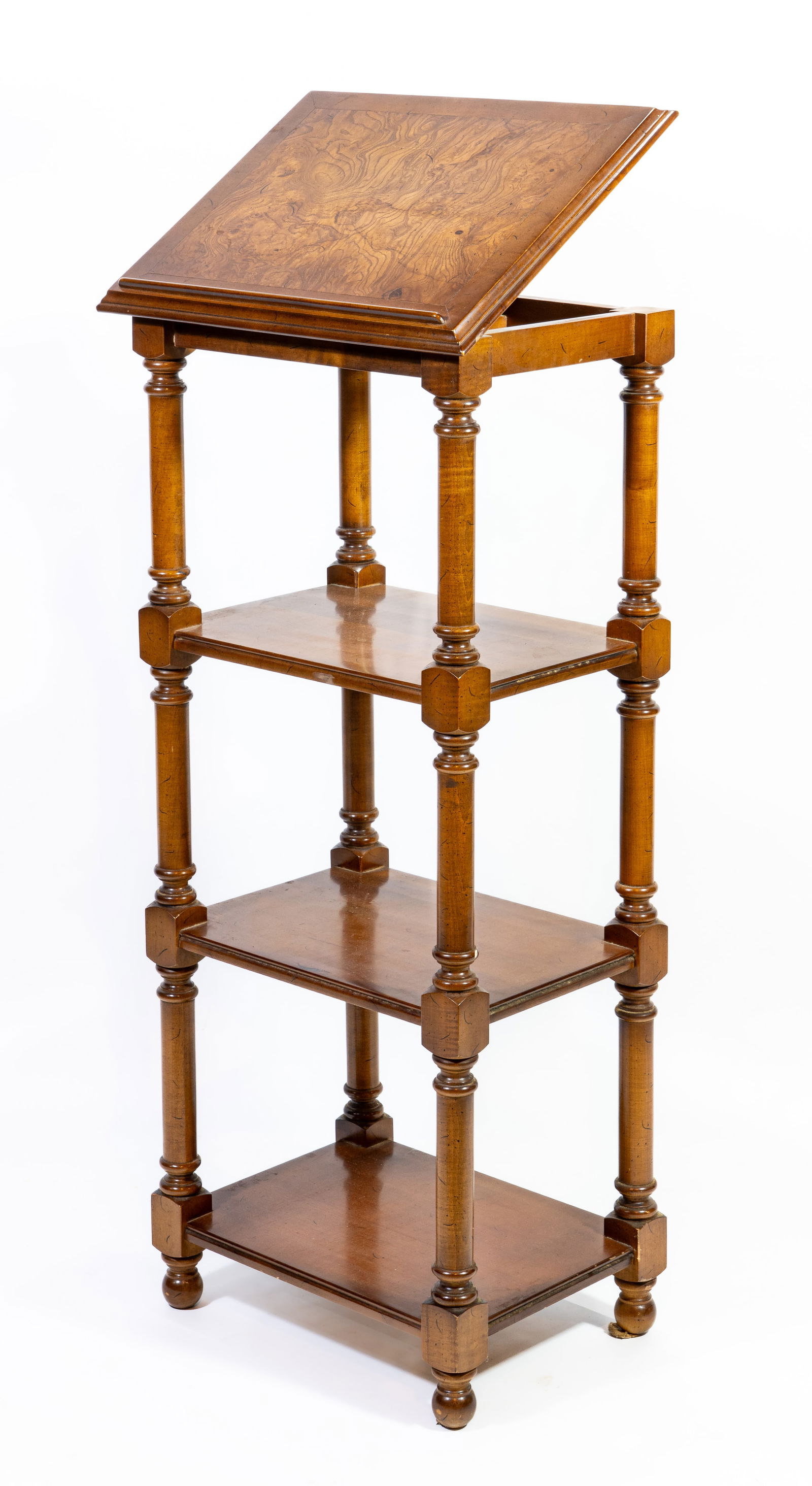 Burl Walnut Regency Style Etegere Book Stand (1 of 8)