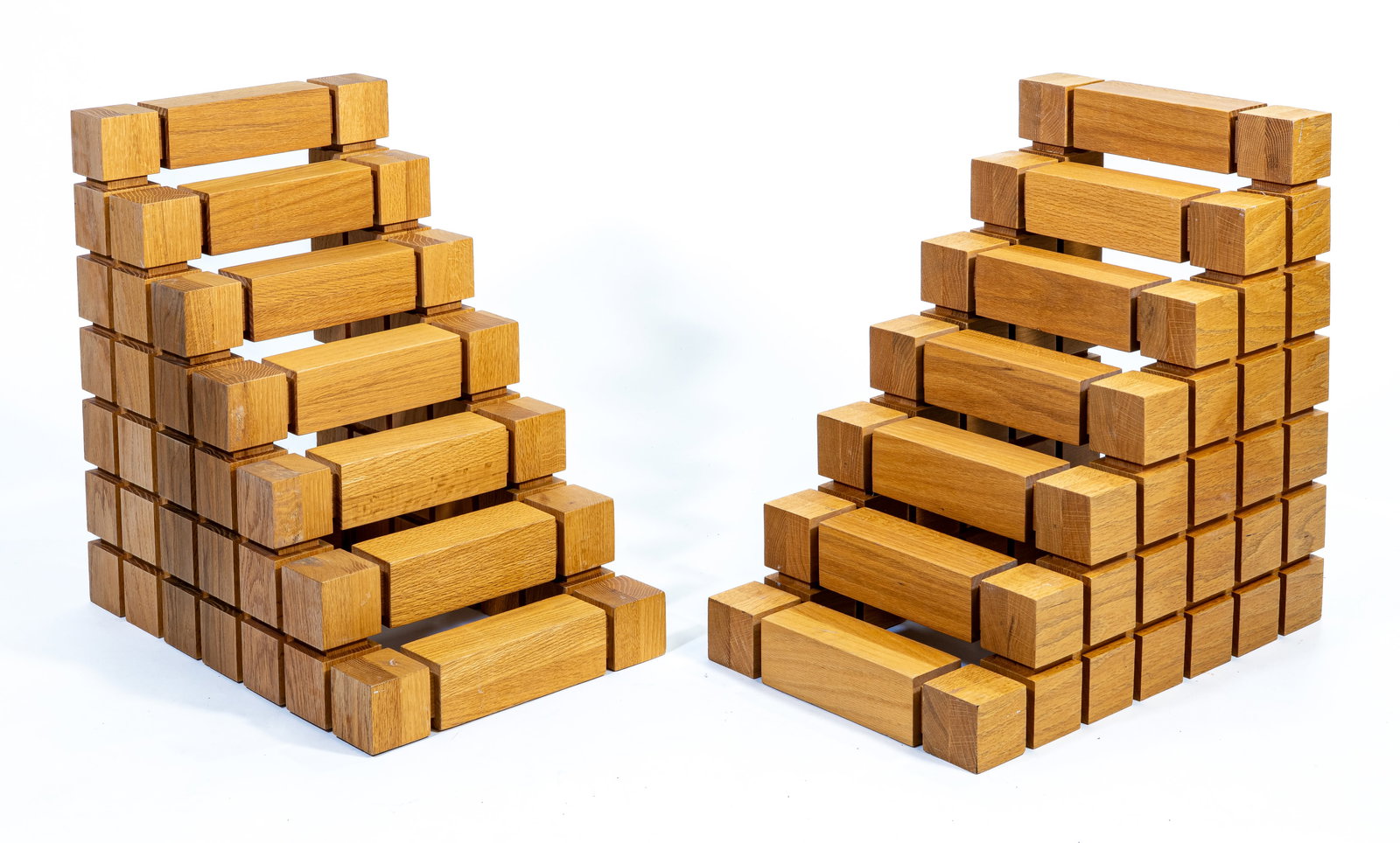 Pair Pollaro Custom Woodblock End tables (1 of 15)