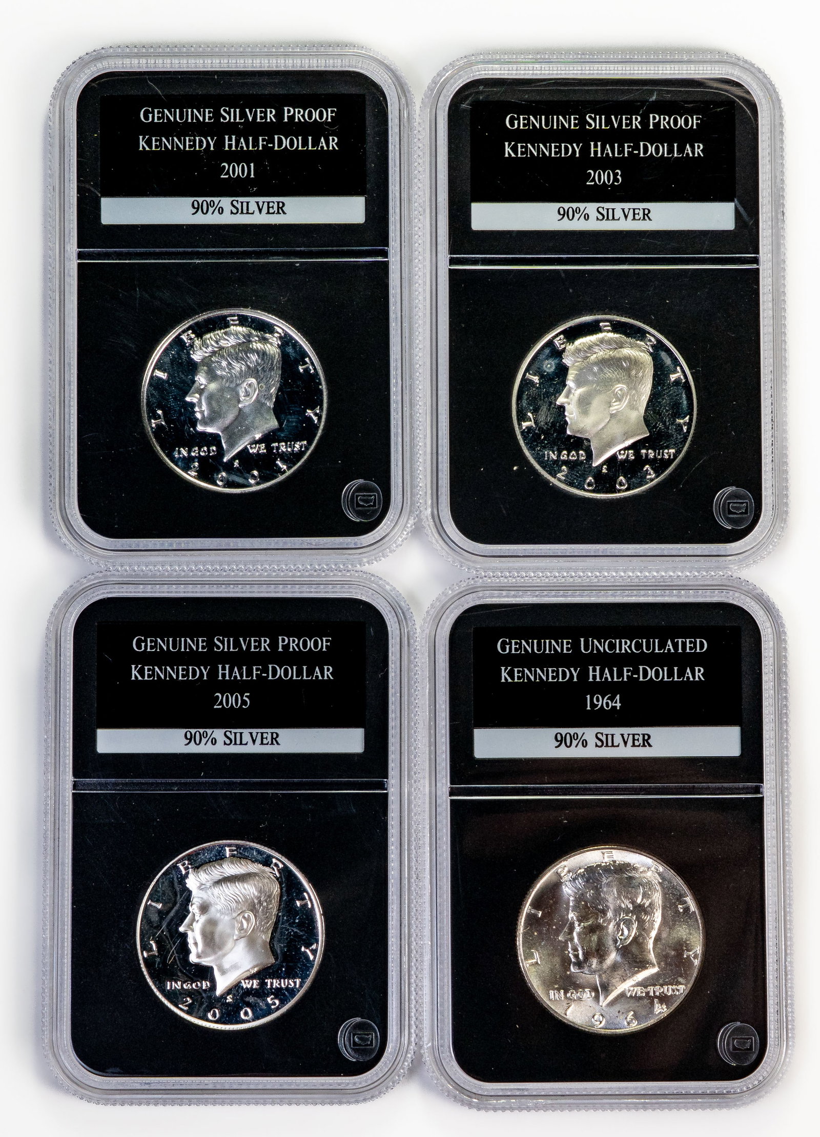 Four (4) Pcs 90% Silver Kennedy Half Dollars (1 of 4)